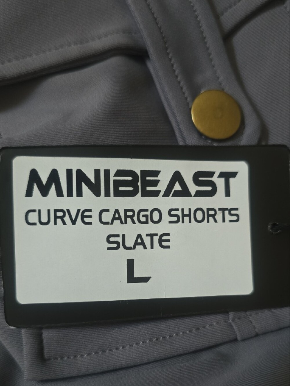 MINIBEAST Gray High-Waisted Cargo Scrunch Biker Shorts – Size Large NWT - Picture 3 of 3